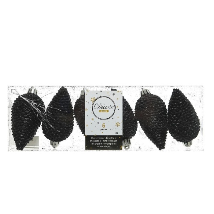 BOX 6 PIGNE BLACK GLITTERATE D